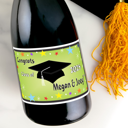 [LG20] Congrats Custom Bottle Labels for Champagne, Wine, or Mini Liquor Bottles - perfect for table decorations