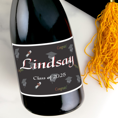 [LG22] Rainbow Congrats Custom Bottle Labels for Champagne, Wine, or Mini Liquor Bottles - perfect for table decorations