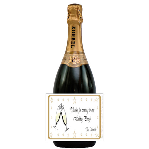 [L538] Holiday Glasses Label - champagne bottle