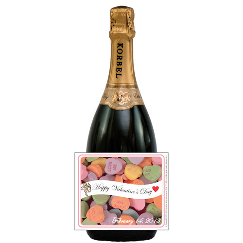 [L622] Sweethearts Label - champagne bottle
