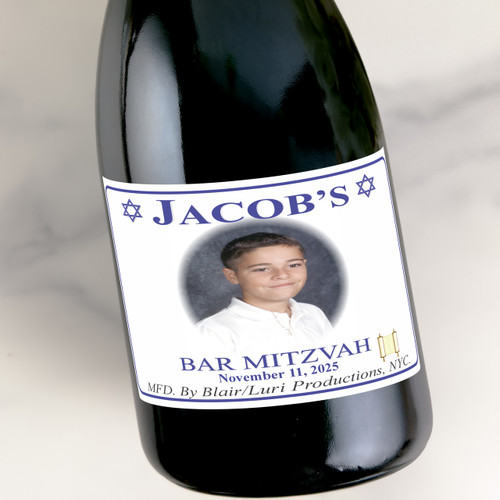 [LR003] Photo Mitzvah Custom Bottle Labels for Champagne, Wine, or Mini Liquor Bottles - perfect for table decorations