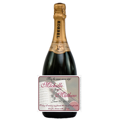 [L205] Wedding Music Label - champagne bottle
