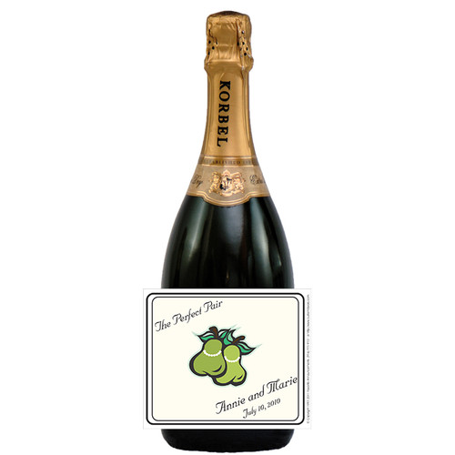 [L561] Perfect Pear  Brides Label - champagne bottle