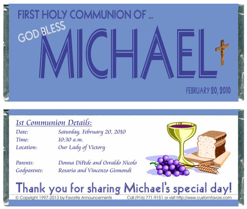[W427] Colored Background Communion Wrappers - Front and Back