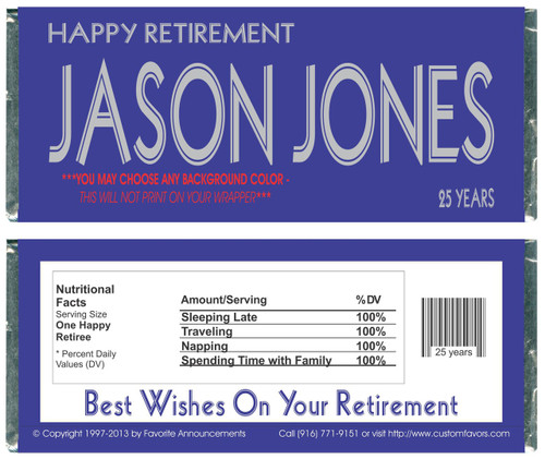 [W424] Colored Background Retirement Wrappers - Front and Back