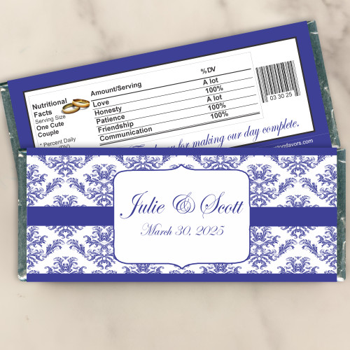[W681] Blue Damask Wedding Wrappers - lifestyle photo 