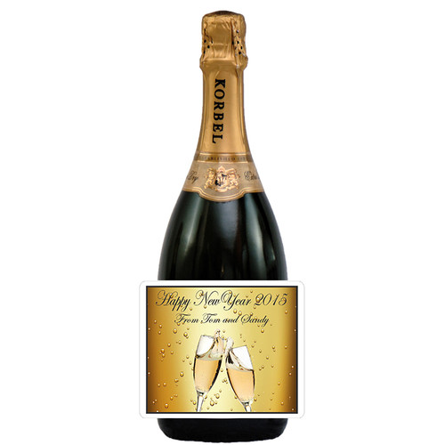 [LH139] Bubbly NY  Label - champagne bottle