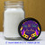 [RB200] Mardi Gras Birthday - 2" Round Label on Mason Jar with Candle 
