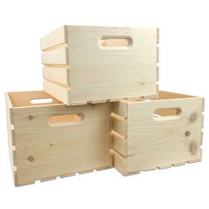 Pine Handle Crate Large (3 Pack) Pine Handle Crate Large (3 Pack)
