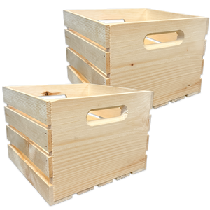 Pine Handle Cube Crate (2 Pack) Pine Handle Cube Crate (2 Pack)