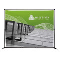10.5 ft x 7.5 ft Frameworx banner display with fabric print straight view