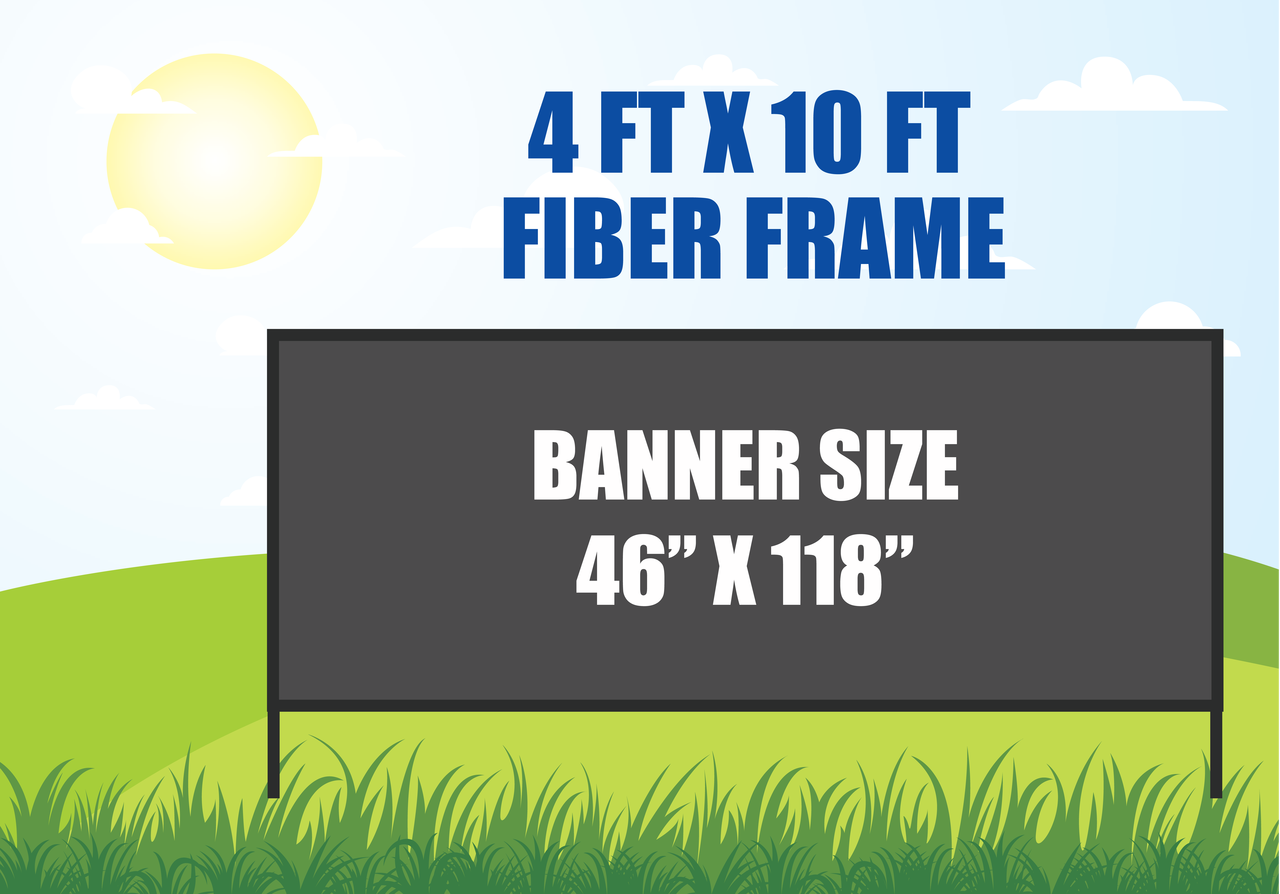 4 Ft X 10 Ft Outdoor Banner Stand Fiber Frame