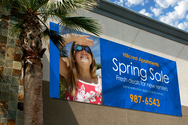 Vinyl Banner 4 ft Series up to 25 ft long for outdoor use