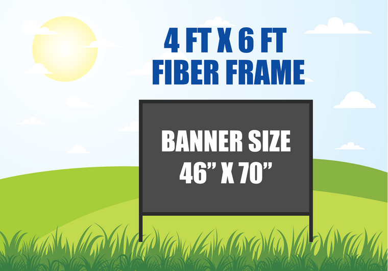 4 FT X 6 FT FIBER FRAME BANNER STAND HOLDS A 46 INCH X 70 INCH BANNER