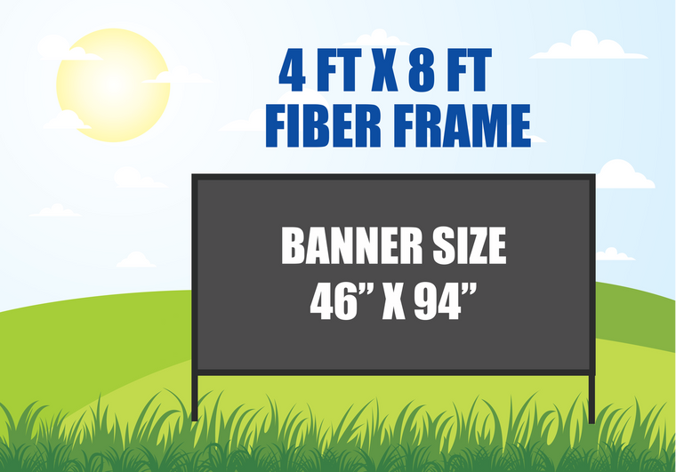 4 FT X 8 FT FIBER FRAME BANNER STAND HOLDS A 46 INCH X 94 INCH BANNER