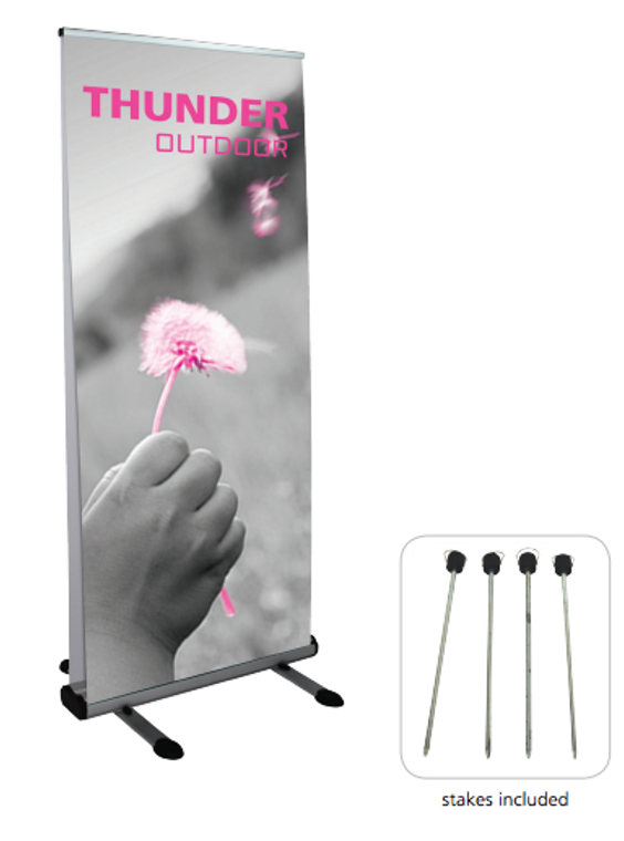Thunder Full View Retractable Banner Stand for Outdoor Use