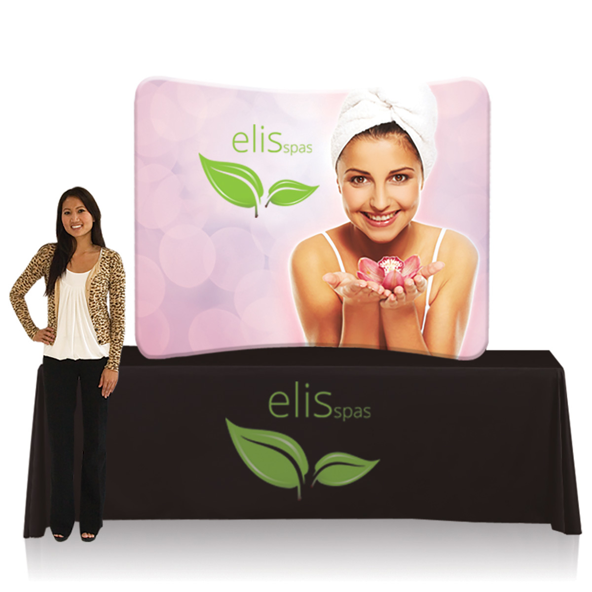 Tabletop Curved Stretch Fabric Display
