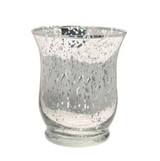 Glass Hurricane Vase - Mirrored Silver (14.5cm)