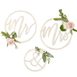 Mr and Mrs Wooden Hoops Decoration