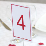 Red Plain Border Table Numbers
