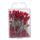 5cm Heart Head Pins Red x 80