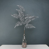 Pewter Glitter Fern spray