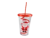 Christmas Cup With Twist Straw (Assorted Designs)