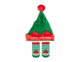 Santas Little Helper Hat & Sock Set