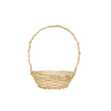 9" White Round Florida Basket with Handle