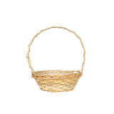10" White Round Florida Basket with Handle