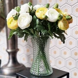 Hand Tie Glass Vase - Textured Geometric - Clear (19.8cm)