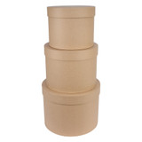 Hat Boxes - Plain Kraft (Set of 3)