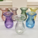 Fluted Flare Top Glass Vase - Harper - Green (14cm)