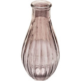 Bud Glass Vase - Vintage Fluted - Grey (14cm)