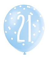 Latex Balloons - 21st Blue & Silver