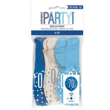Latex Balloons - 70th Blue & Silver