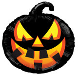 Foil Balloon - Halloween Shape Black Pumpkin Lantern (18"/45cm)
