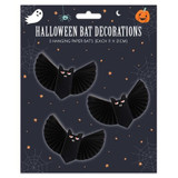 Halloween Hanging Decoration - Black Paper Bats (21cm)