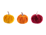 Halloween Mini Velvet Pumpkin Decorations (Set of 3)