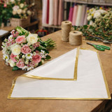 Cello Wrap (Pre-Cut Sheets) Korean Style - White with Gold Border