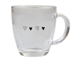 Valentine's Printed Glass Coffee Cup (350ml) (Assorted Designs)