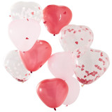 Latex Balloons - Heart Shaped Confetti Mix (12")
