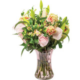 Hand Tie Hour Glass Pencil Pleat Vase - Pink