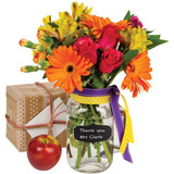 Personalisable Glass Jar Vase with Handle & Lid