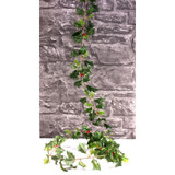 180cm Green Holly Garland with Berries