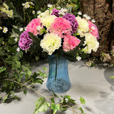 Blue Floraline Hand Tie Glass Vase