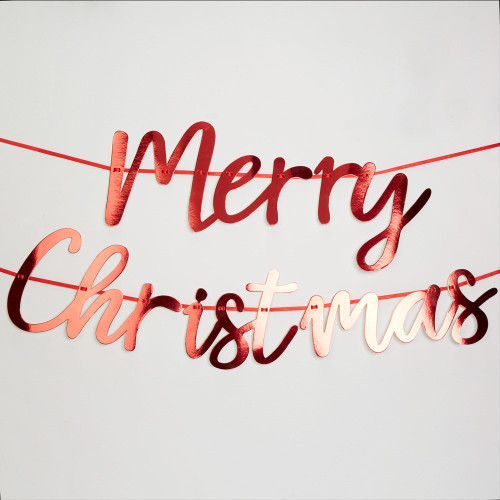 Bunting - Red Merry Christmas Script