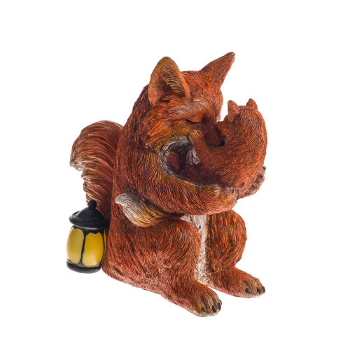 Woodland Fox Holding Little Cub Figurine