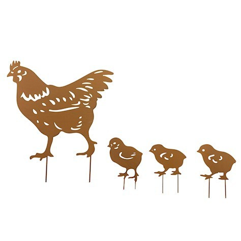 Hen with Three Chicks 