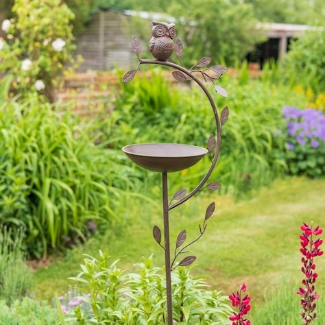 Birdfeeder Stake with Owl